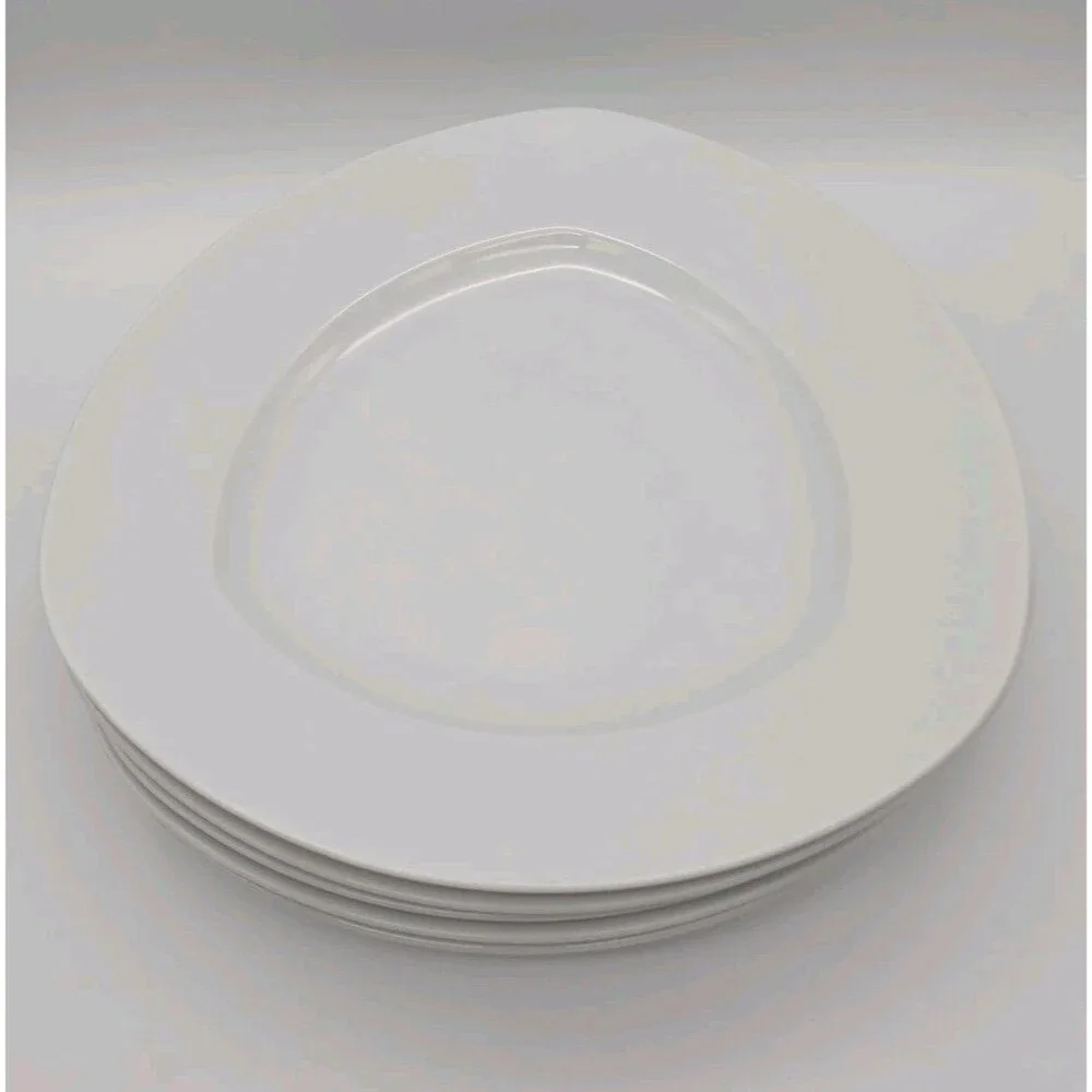 5 Crate & Barrel Soft Triangle Plates White Large 12